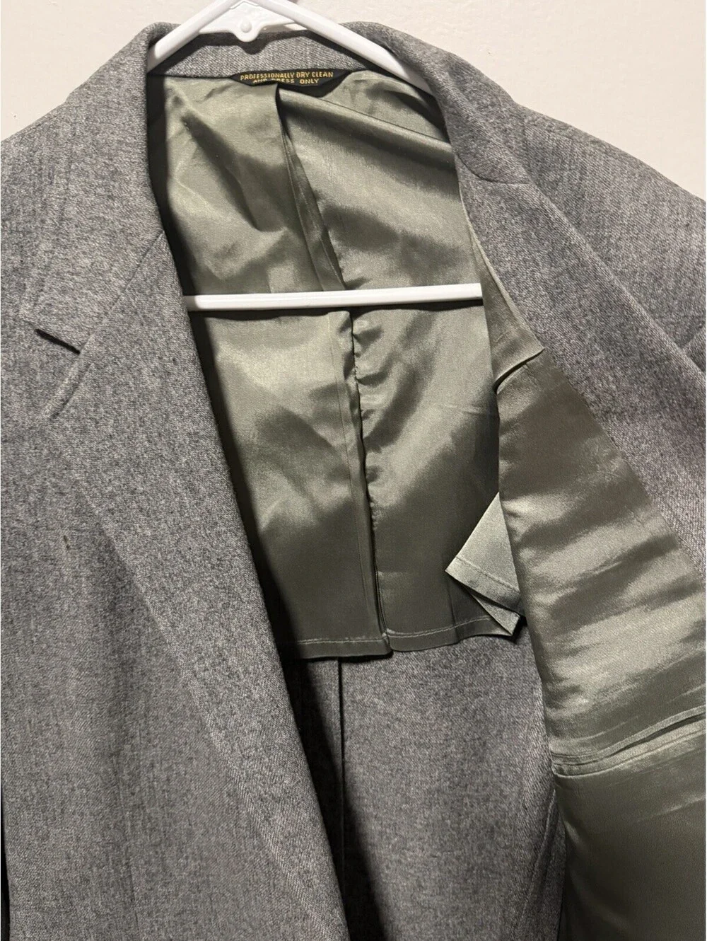 John Weitz Vintage 90s Blazer Mens 42L  Gray Wool Sport Coat Jacket